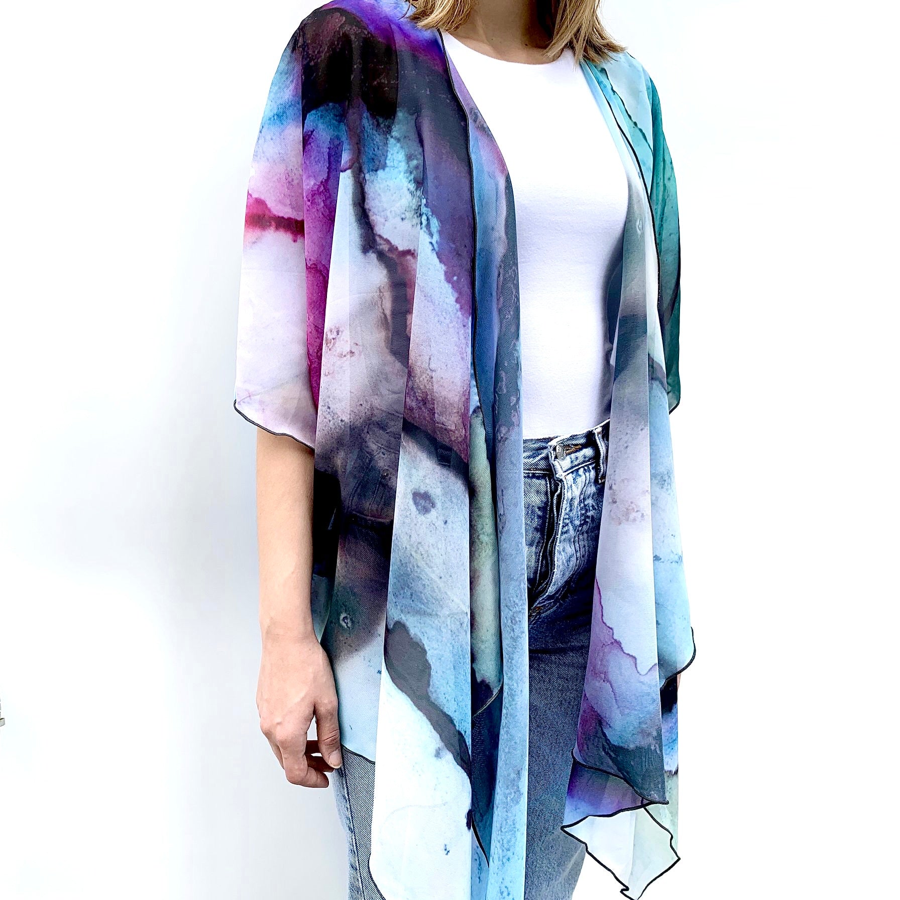 Exhale Art Kimono - Chiffon