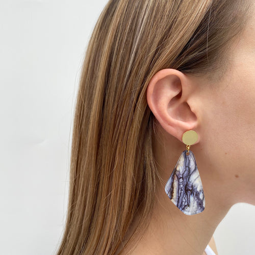 “Ghostly Gum” Organic Jewel Drop Earrings