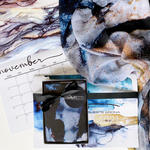 Monochrome Calendar & Scarf Gift Pack