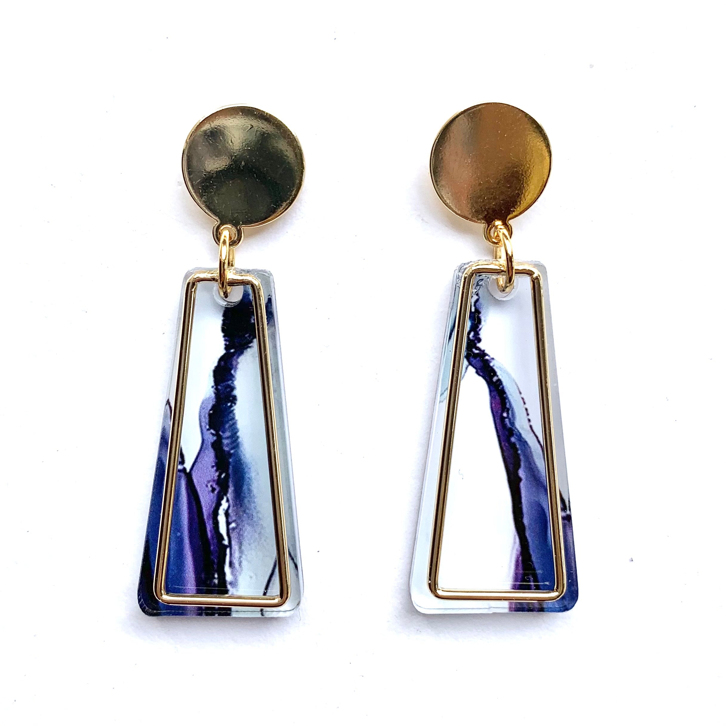 “Release” Gold Geo Dangle Earrings