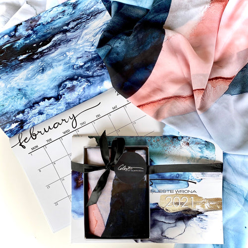 Pastel Calendar & Scarf Gift Pack